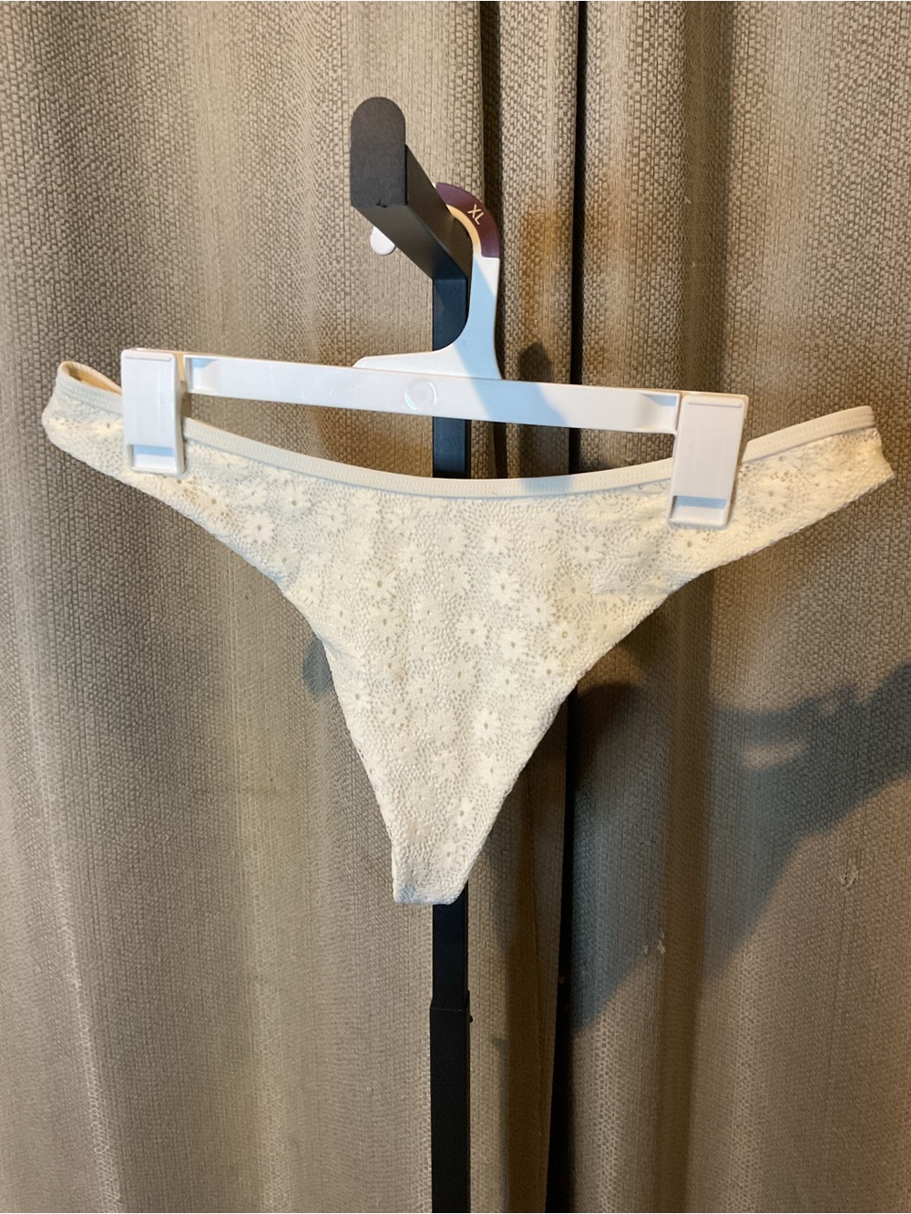 Full Tilt White Lace Thong Bottom XL
